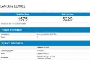 乐视中端新机LEX622跑分曝光：配Helio X20+3GB内存