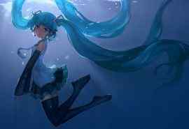 初音未来唯美水下画面电脑壁纸