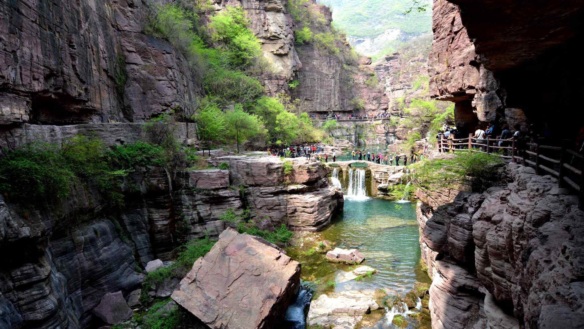 奇观特色红石峡景区旅游风景区桌面壁纸