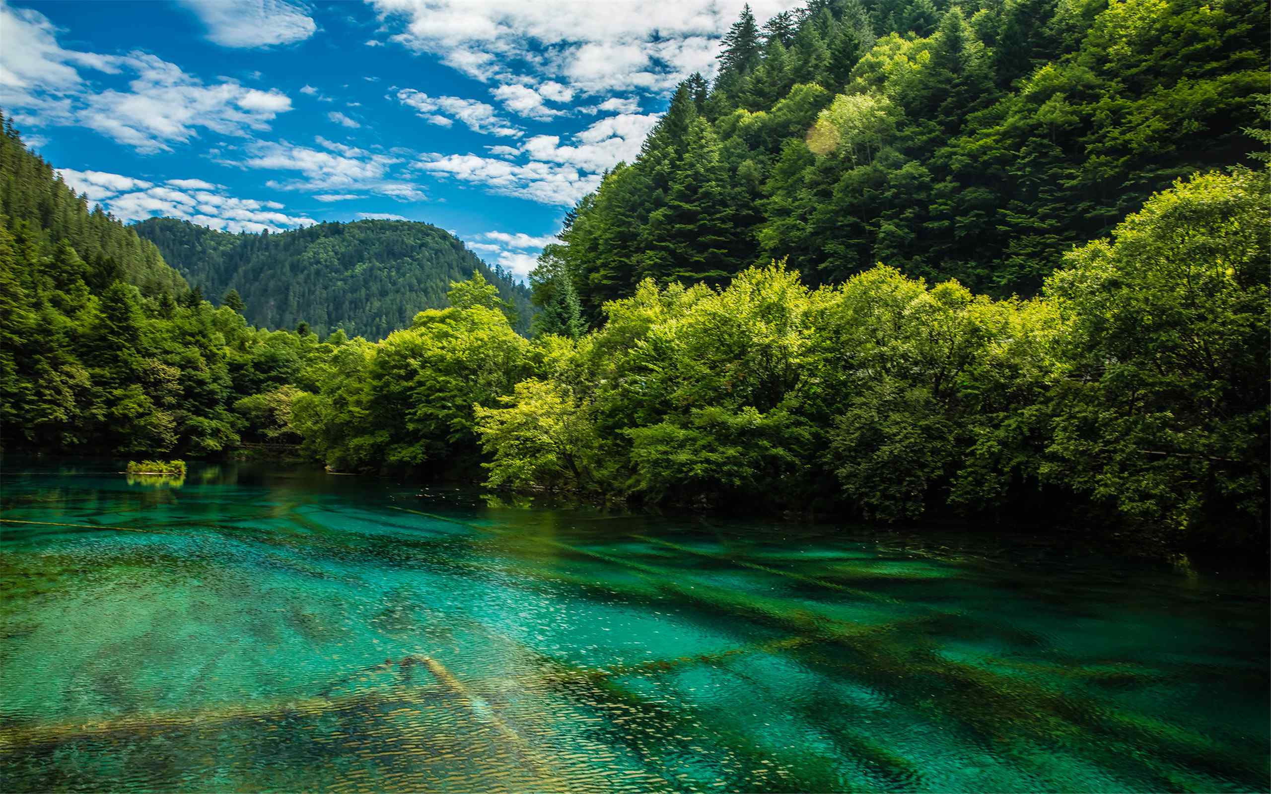 四川九寨沟夏日唯美自然风景壁纸图片